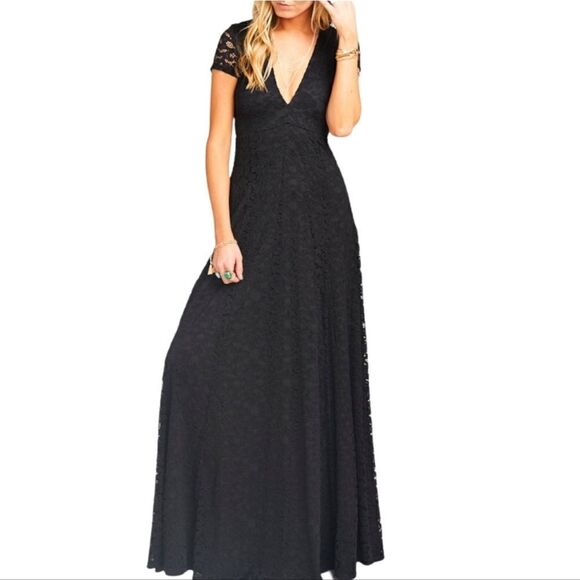 Show Me Your Mumu Eleanor Lace Black Bridesmaid/Formal Maxi Dress Size Small - Picture 1 of 7